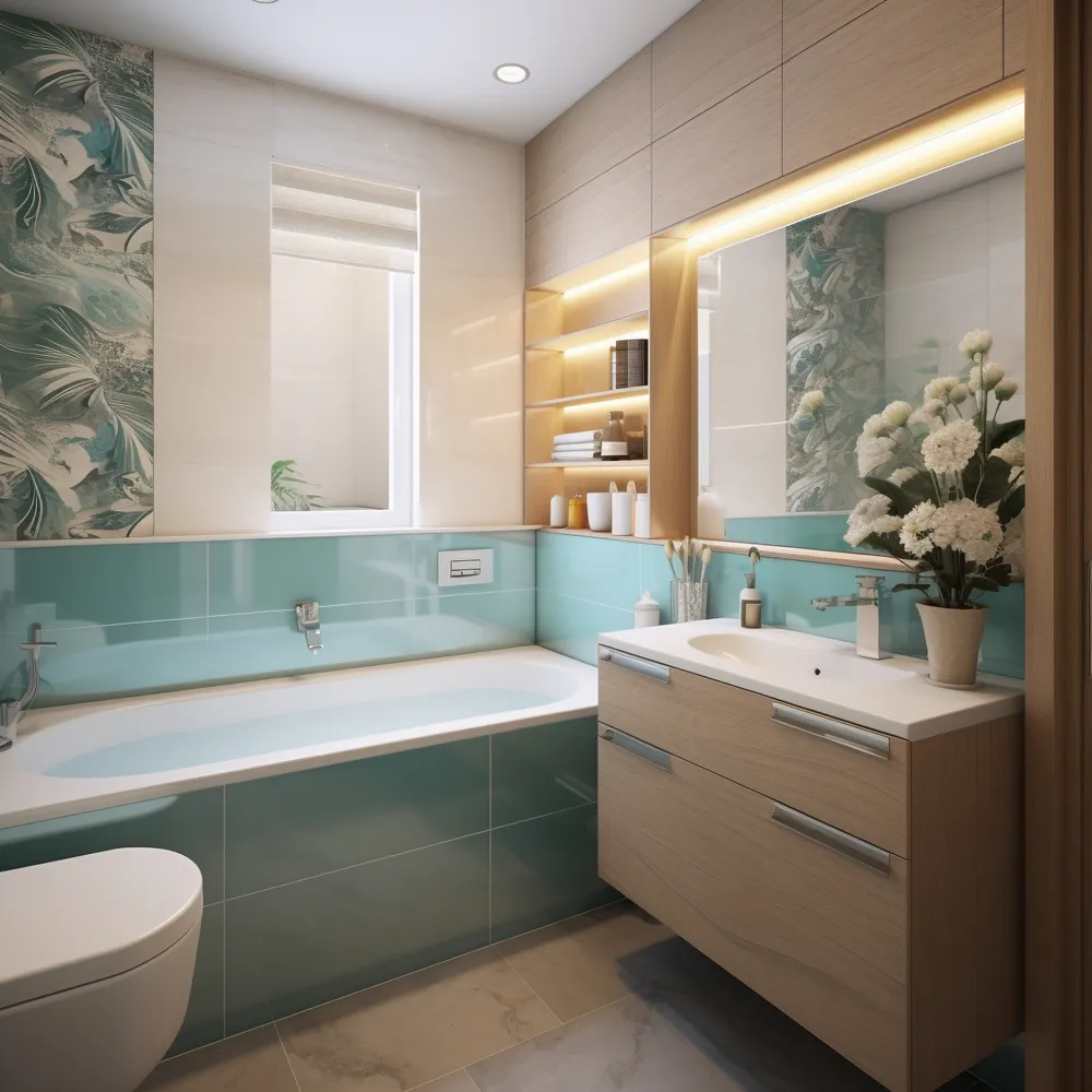 Small bathroom remodel with modern fixtures