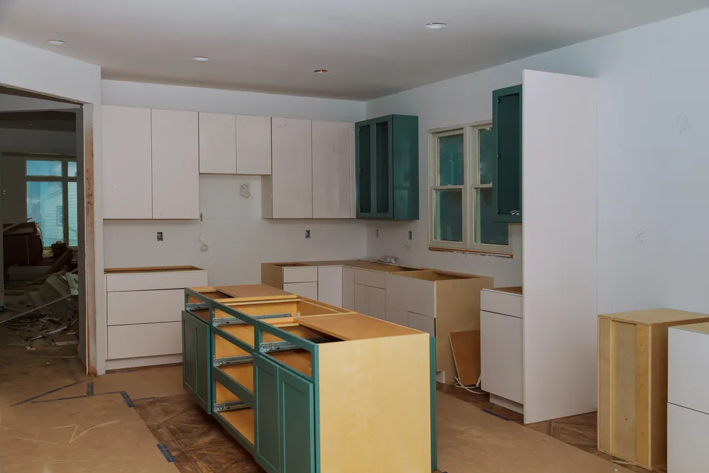 Installing a new induction hob during a kitchen remodel